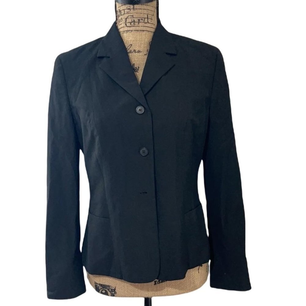 Vintage Petite Sophisticate Blazer Jacket in Black Stretchy Size 6 Petite